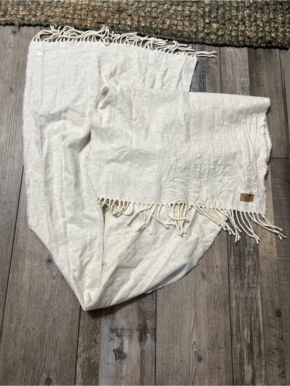 Lands Downunder scarf shawl throw crafted in Italy fringe detail